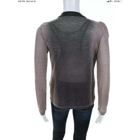 Dia Via Mesh Trim Cardigan Sweater Cashmere - Picture 3 of 3